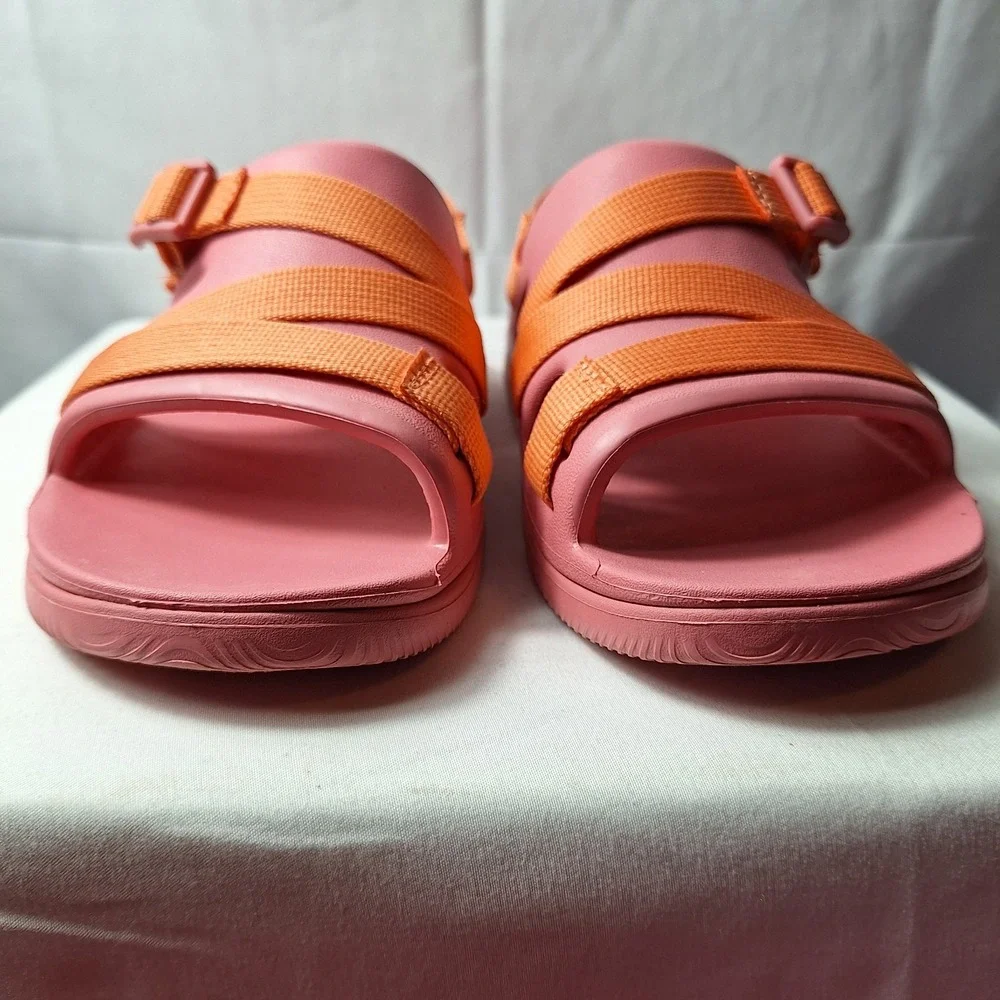 CHACO Chillos Sport Sandals Youth/Girls Sz 4 Rose Pink/Orange Adjustable Straps